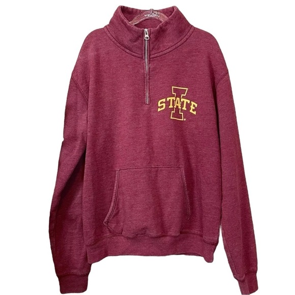 Iowa State Cyclones Zip Track Jacket Triblend Sweats League Red Gold Size Small - Picture 1 of 8